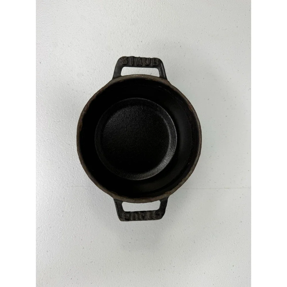 Staub Mini Round Cocotte 0.25 qt Cast Iron Round Black Casserole Pan 10cm